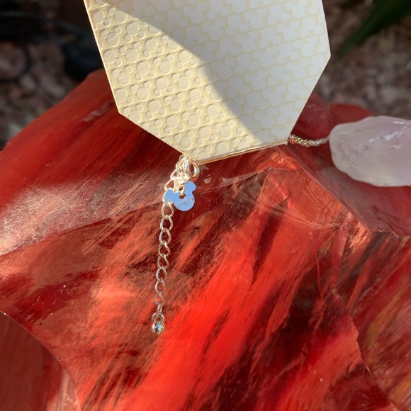 Disney Parks Silver Toned Necklace w/ Tiny Mickey Ears between the Letters XLNT - Picture 3 of 6